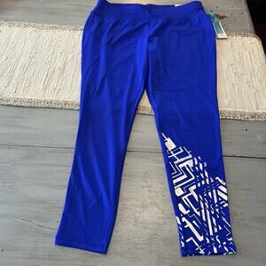 NWT Lane Bryant LIVI Blue Silver Wicking Legging Sz 18 20 Fleece Lined Feel